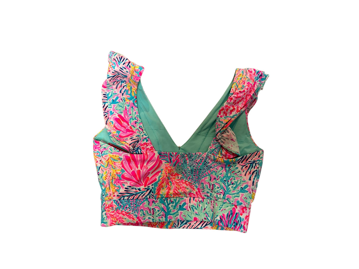 Lilly Pulitzer NWT Sucre Ruffle Sports Bra Multi Splashdance - Size XS