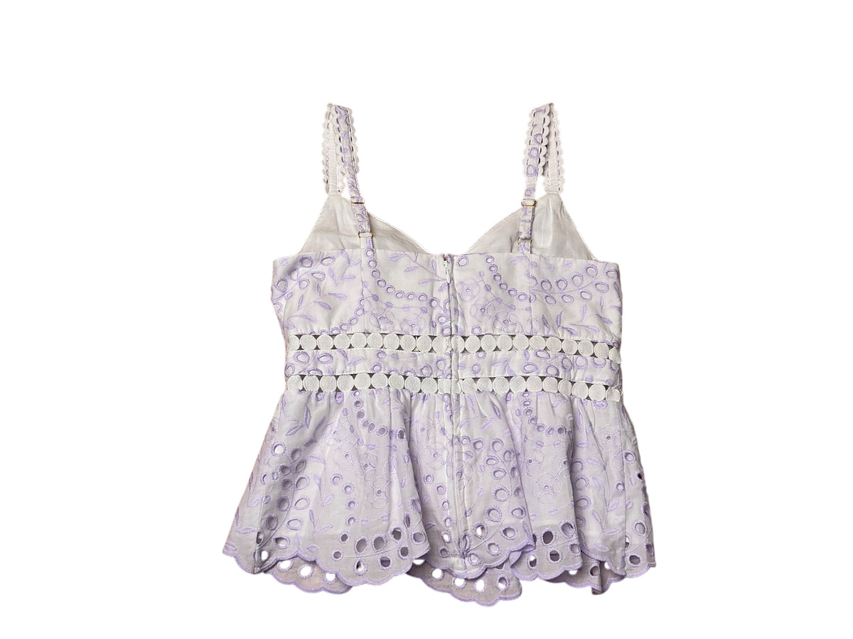 Lilly Pulitzer NWT Tiah Eyelet Top Water Hyacinth Dancing Daisies - Size 2