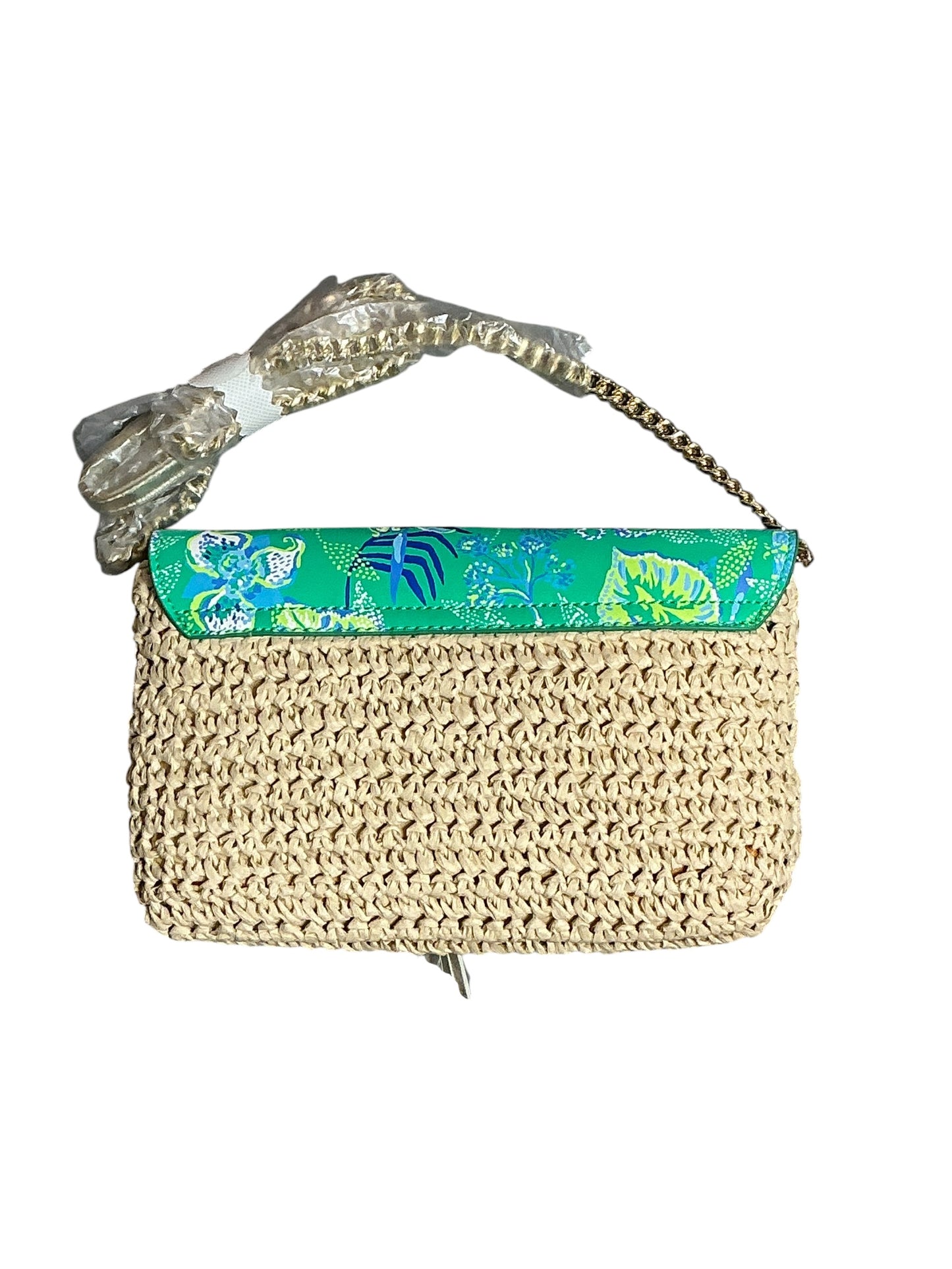 Lilly Pulitzer NWT Straw Crossbody Clutch - Botanical Green - In A Flutter Accessory