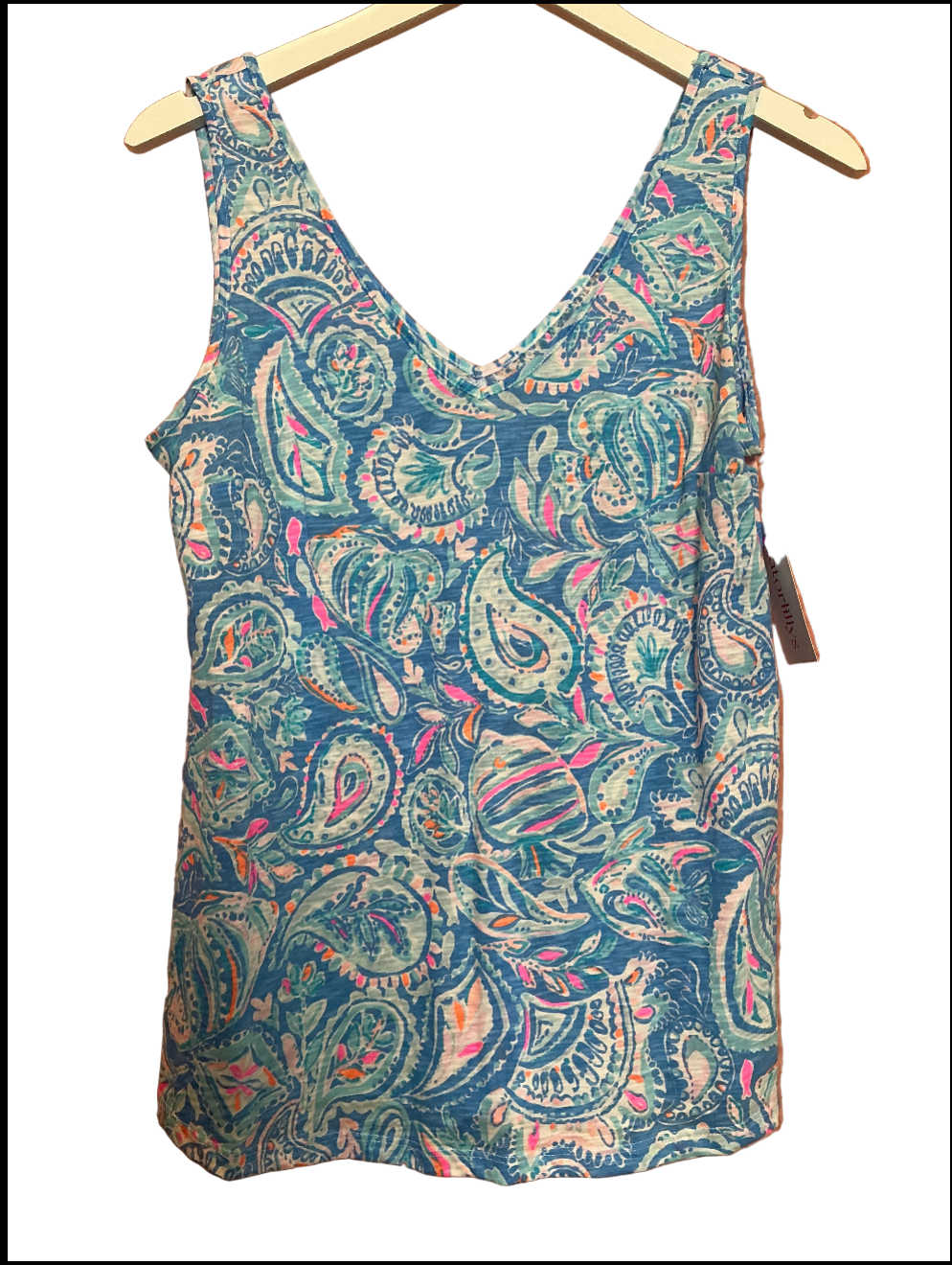 Lilly Pulitzer Gigi Top Zanzibar Blue Fish Kiss - Size Small