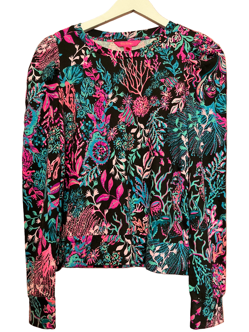 Lilly Pulitzer NWT -  Jansen Sweatshirt - Onyx Twilight Coral - Size Small