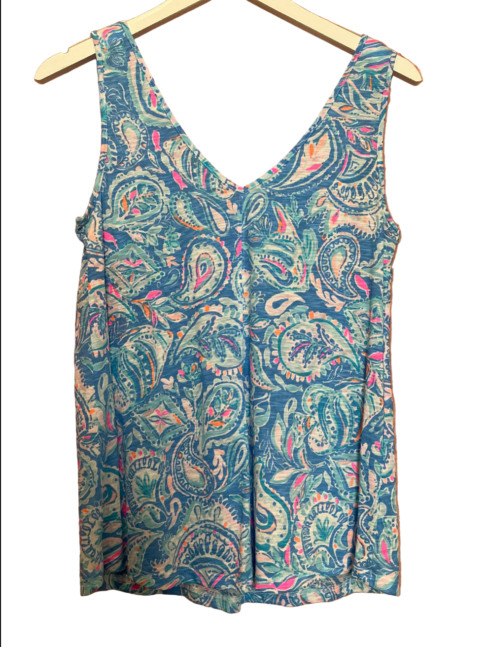 Lilly Pulitzer Gigi Top Zanzibar Blue Fish Kiss - Size Small