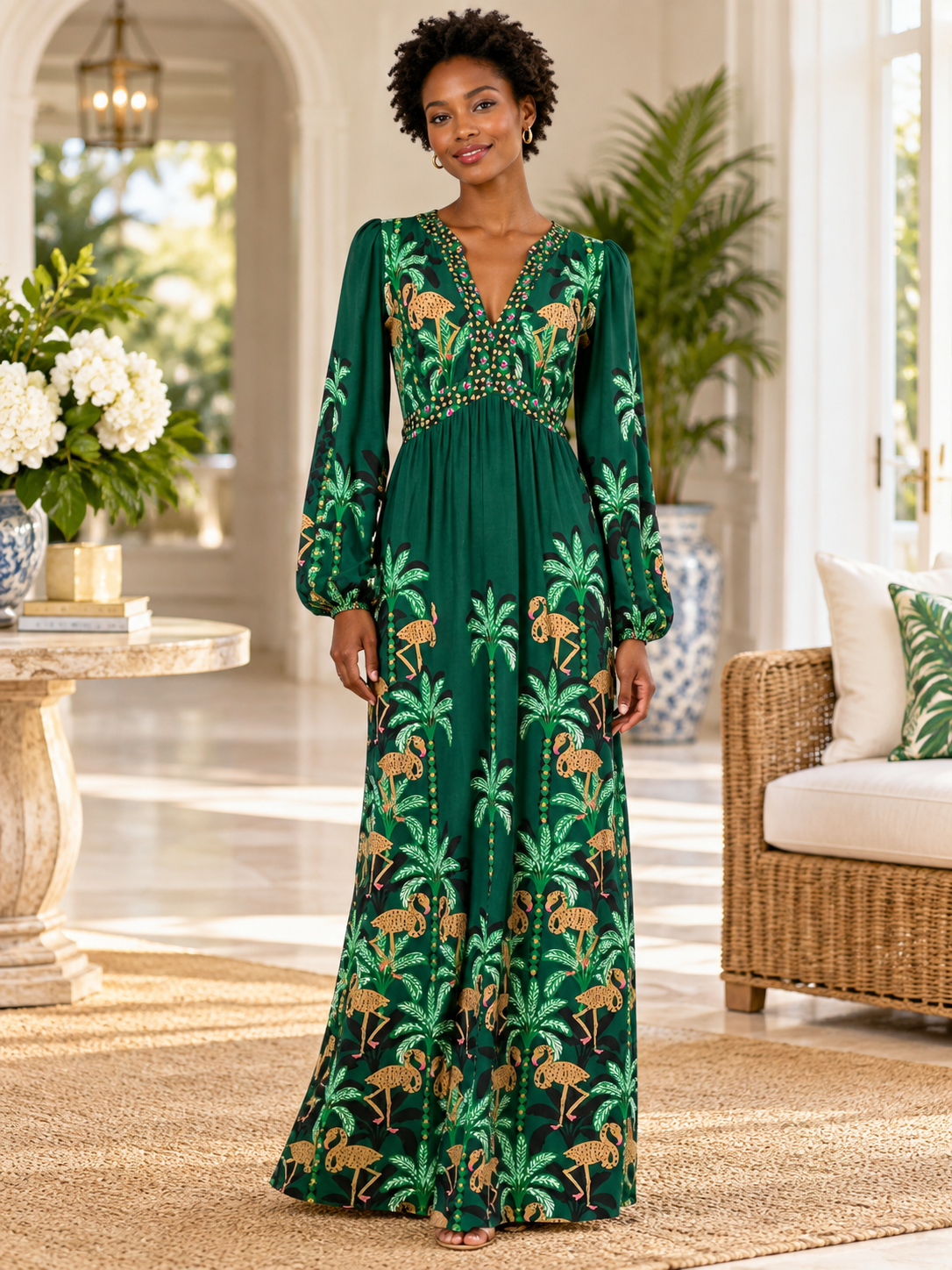 AI-generated model preview of the Wexlee maxi dress. See original product photos for the exact garment.