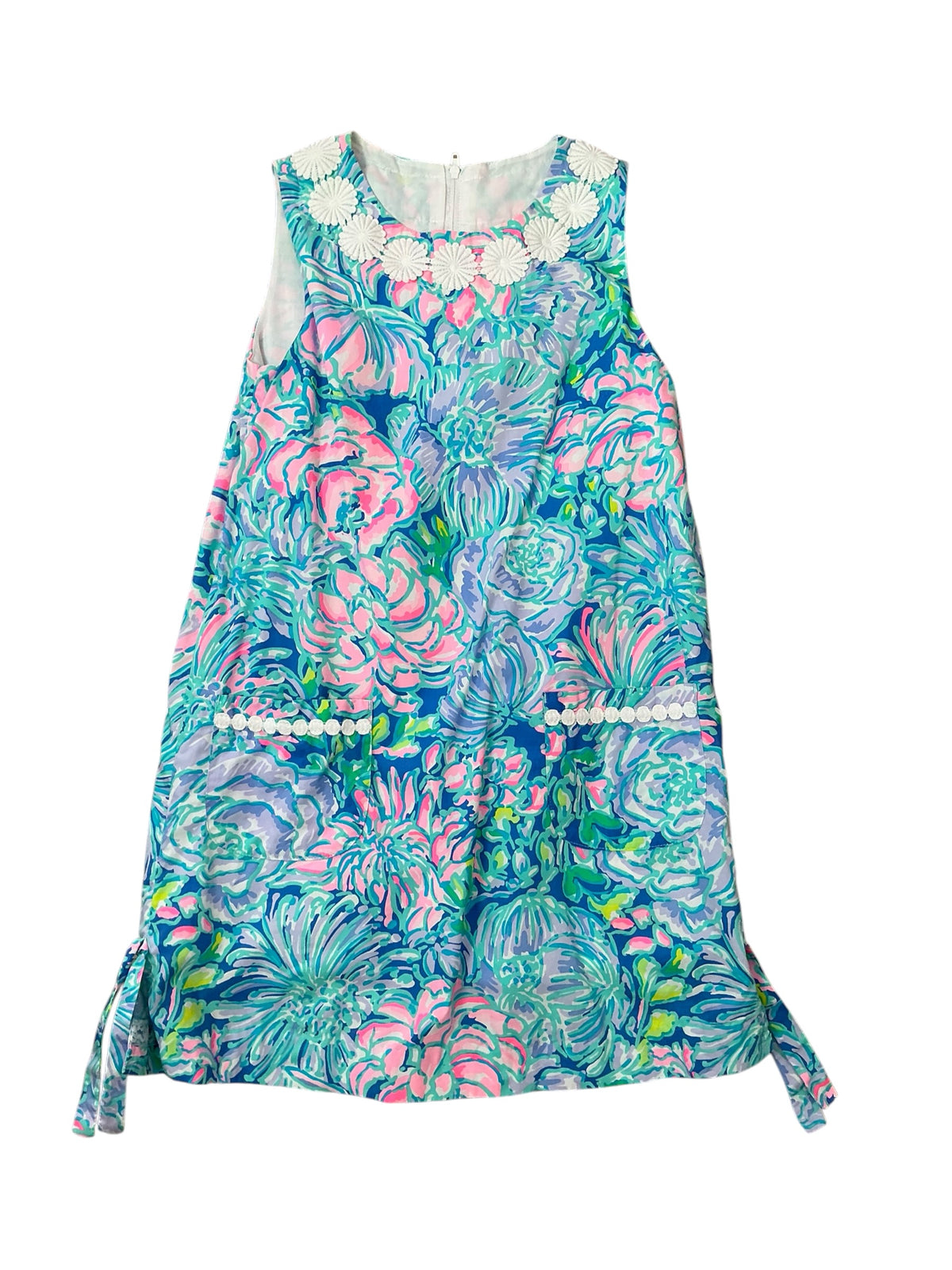 Lilly Pulitzer Girls Shift Dress Seabreeze Blue Walking On A Sunshine - Size 10