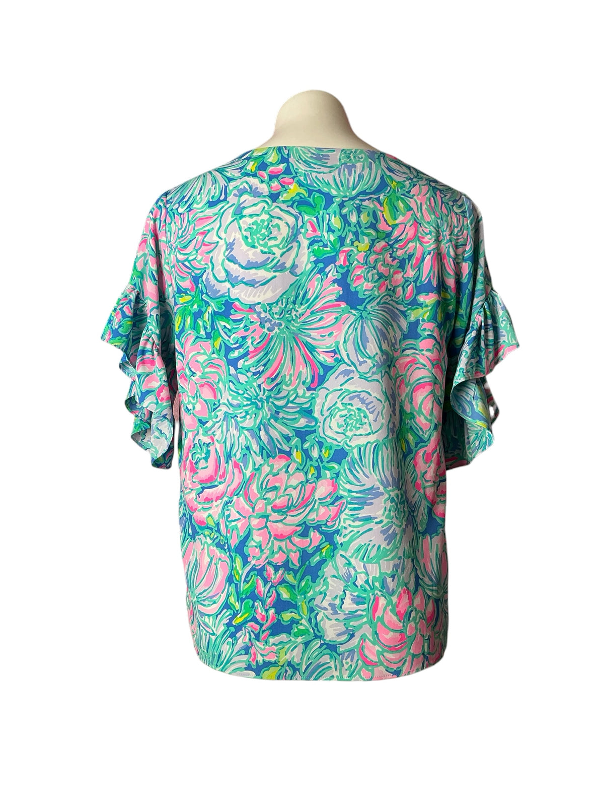 Lilly Pulitzer Darlah Lileeze Top Blue Horizon Coming In Hot - Size S