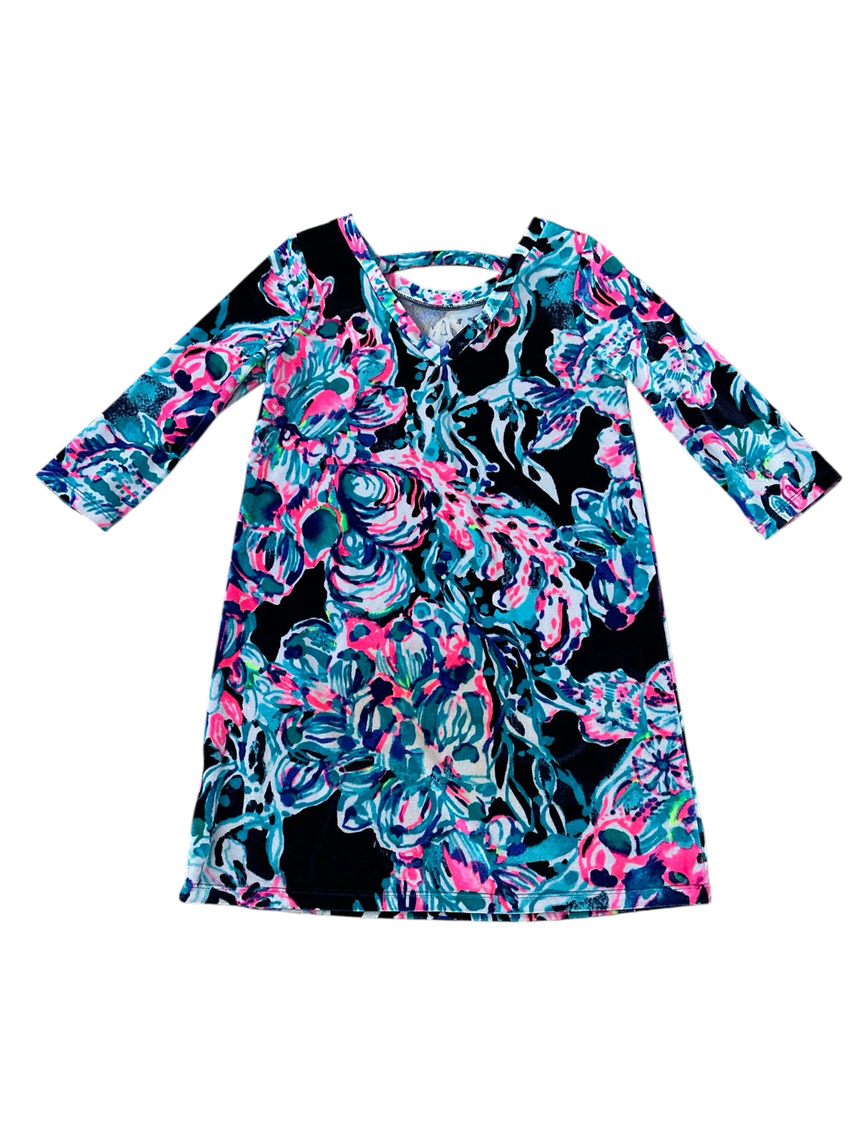 Lilly Pulitzer Mini Olive Dress Bright Navy Caught Up - Size M (6-7)