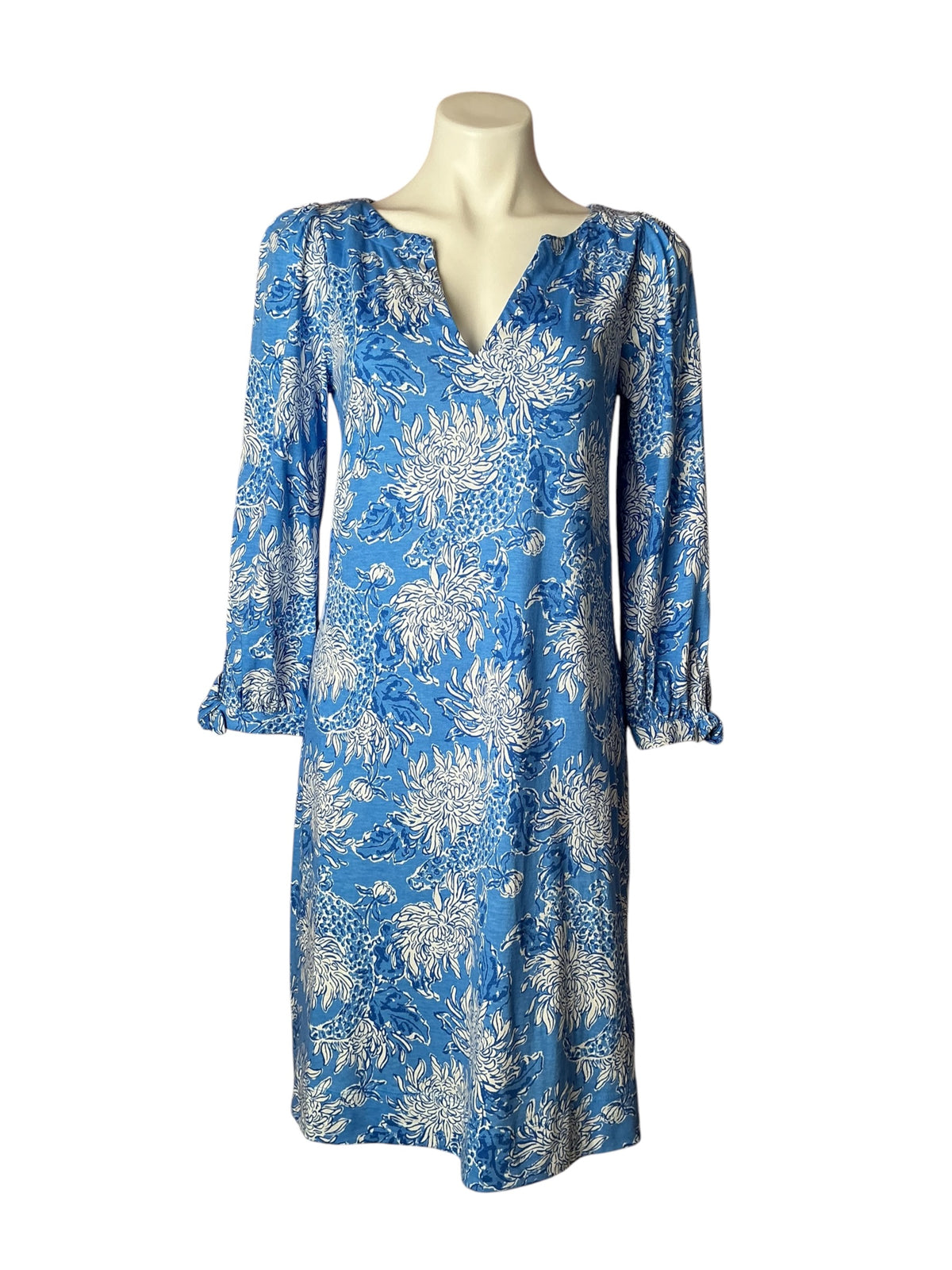 Lilly Pulitzer NWT Cath 3/4 Sleeve Dress Boca Blue Croc and Lock It - Size S