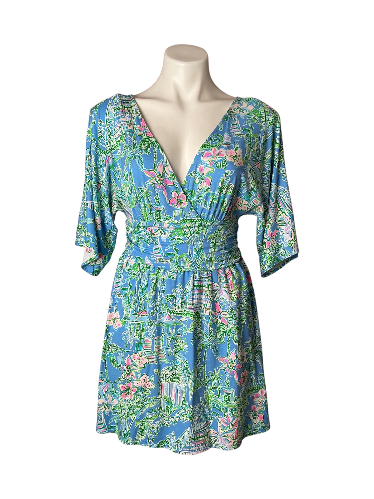 Lilly Pulitzer Parigi Skort Romper Boca Blue Beneath the Bougainvillea - Size S