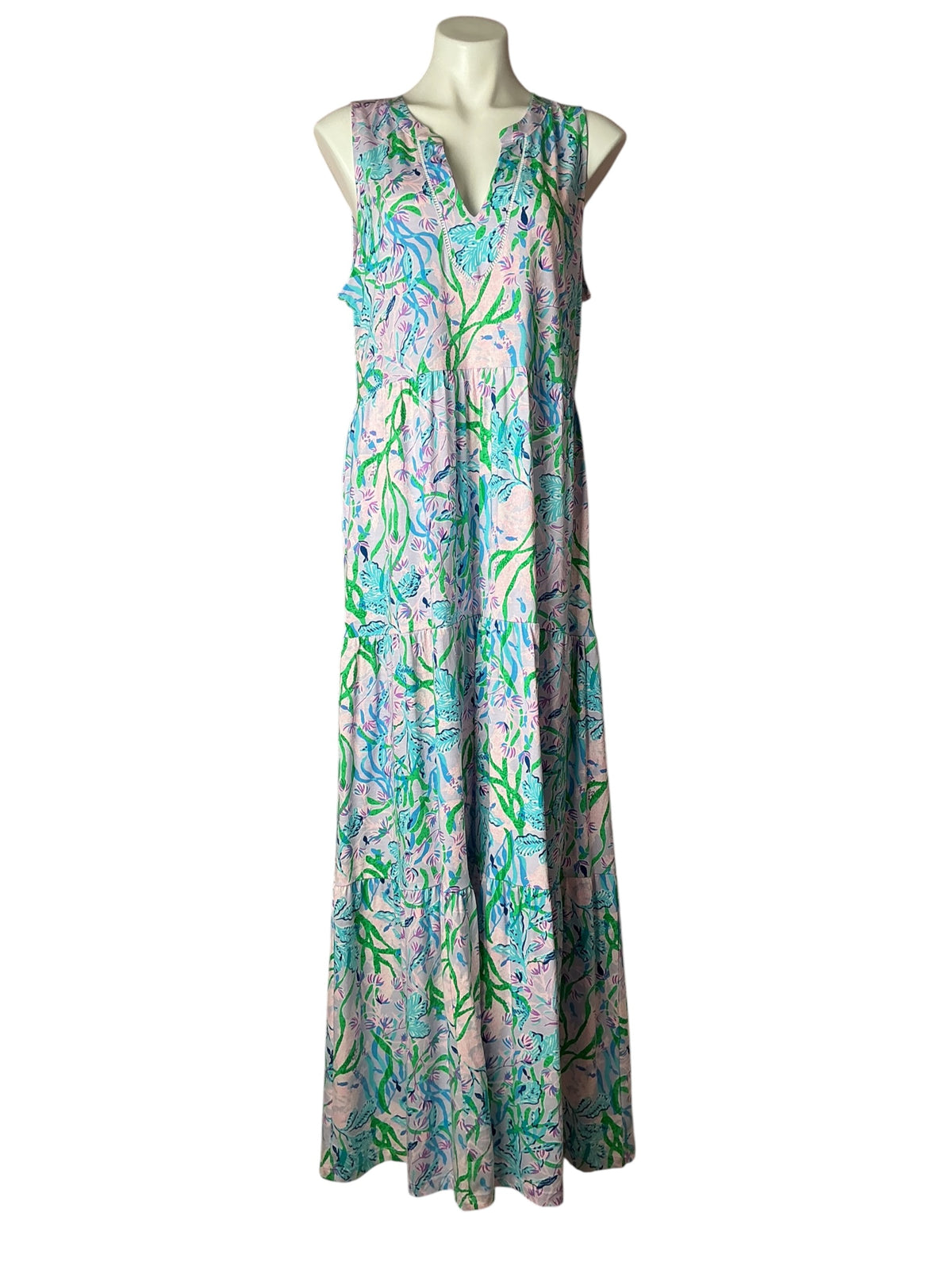Lilly Pulitzer NWT Sydnee Maxi Dress Multi Seacret Escape - Size L