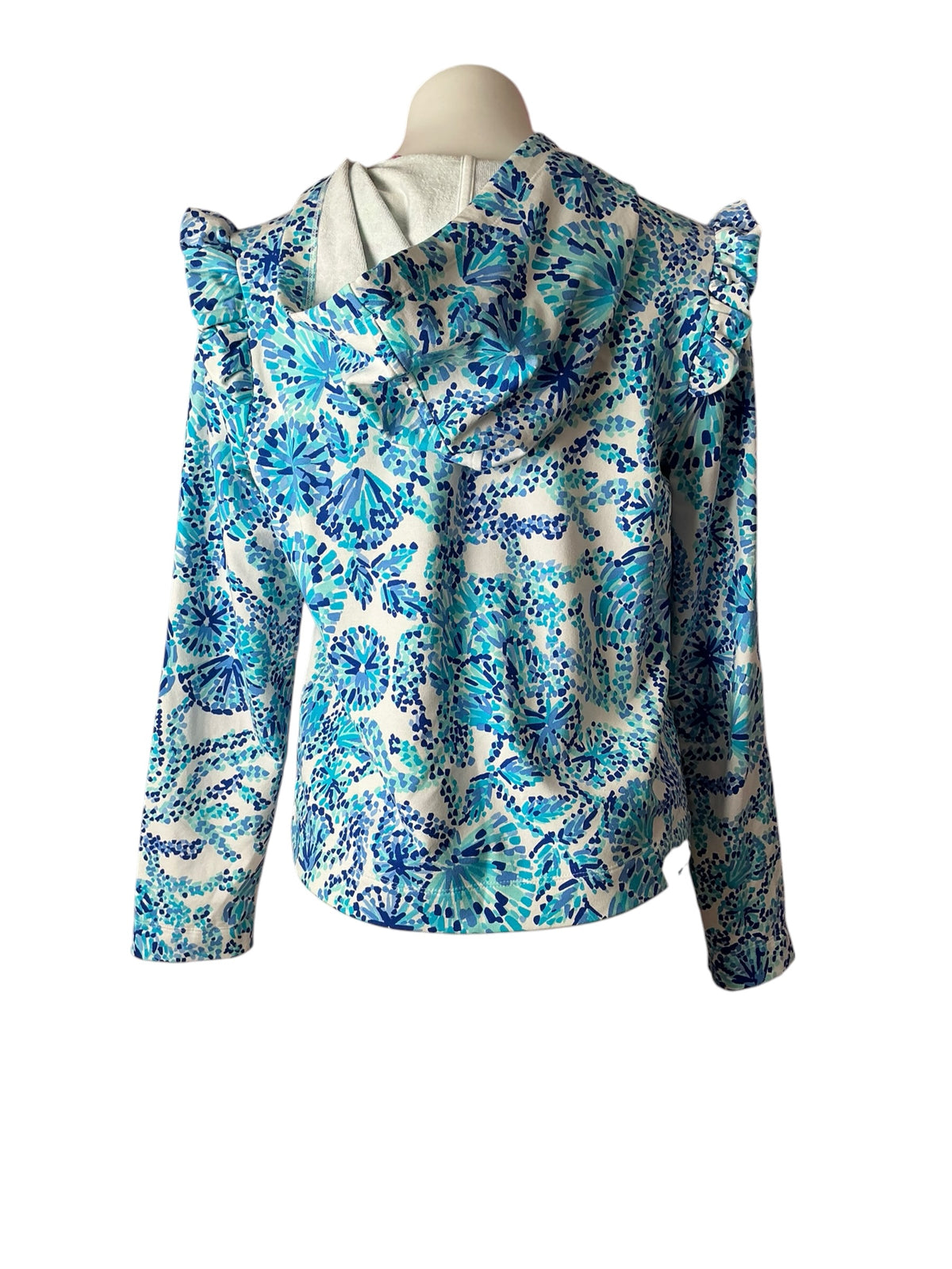 Lilly Pulitzer Audrey Zip-Up Turquoise Oasis Shell Me You Love Me - Size M