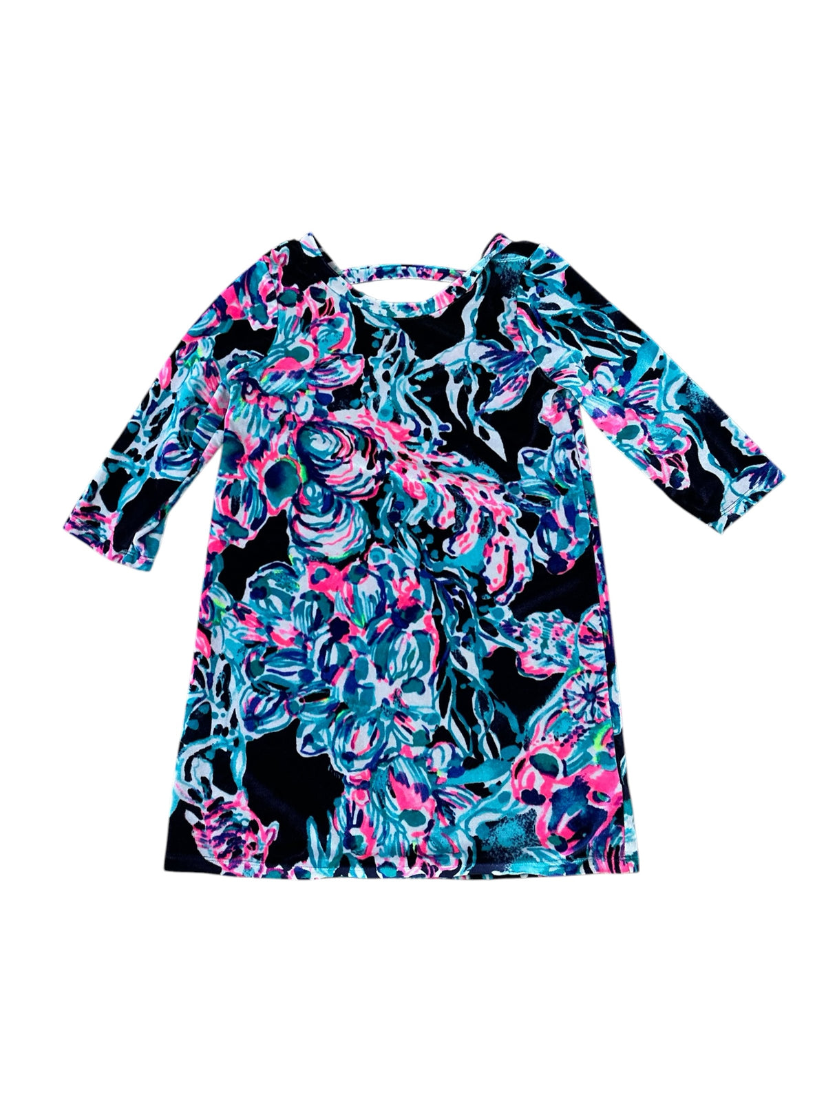 Lilly Pulitzer Mini Olive Dress Bright Navy Caught Up - Size M (6-7)