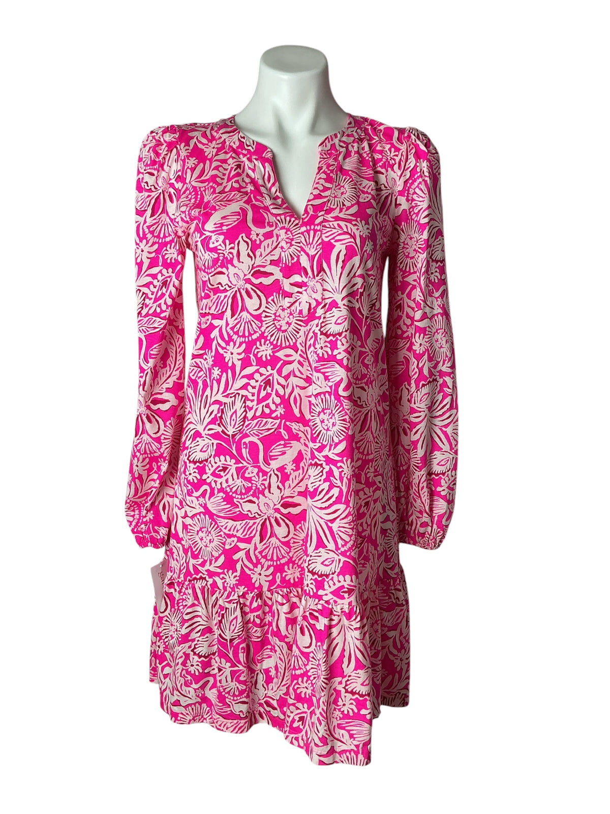Lilly Pulitzer Alyssa Long Sleeve Dress Fruit Pink Absolutely Flamazing - Size S
