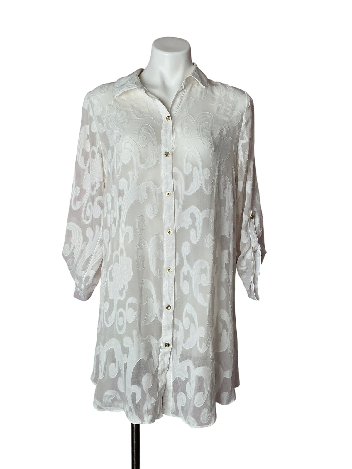 Lilly Pulitzer Natalie Cover-Up Dress Resort White Swirl Jacquard  - Size M