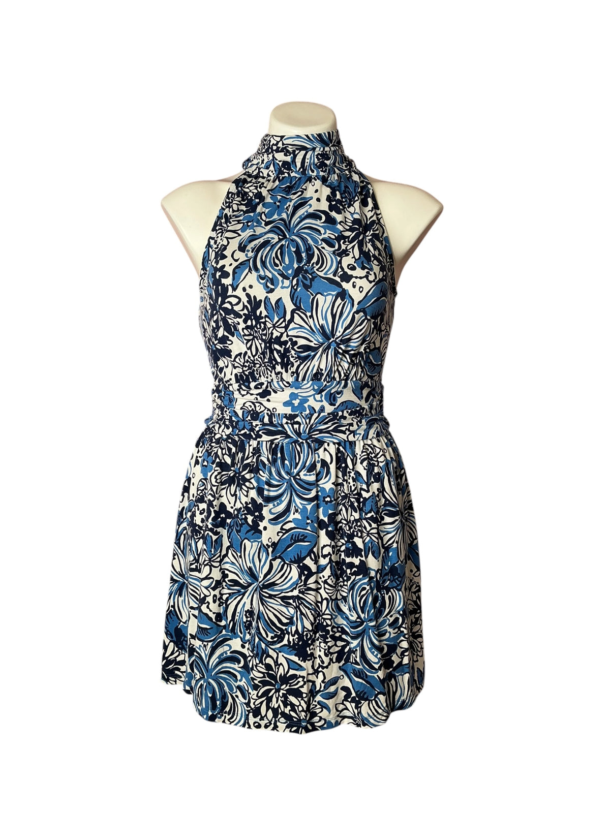 Lilly Pulitzer Wyota Skirted Romper Low Tide Navy Pandarama - Size S