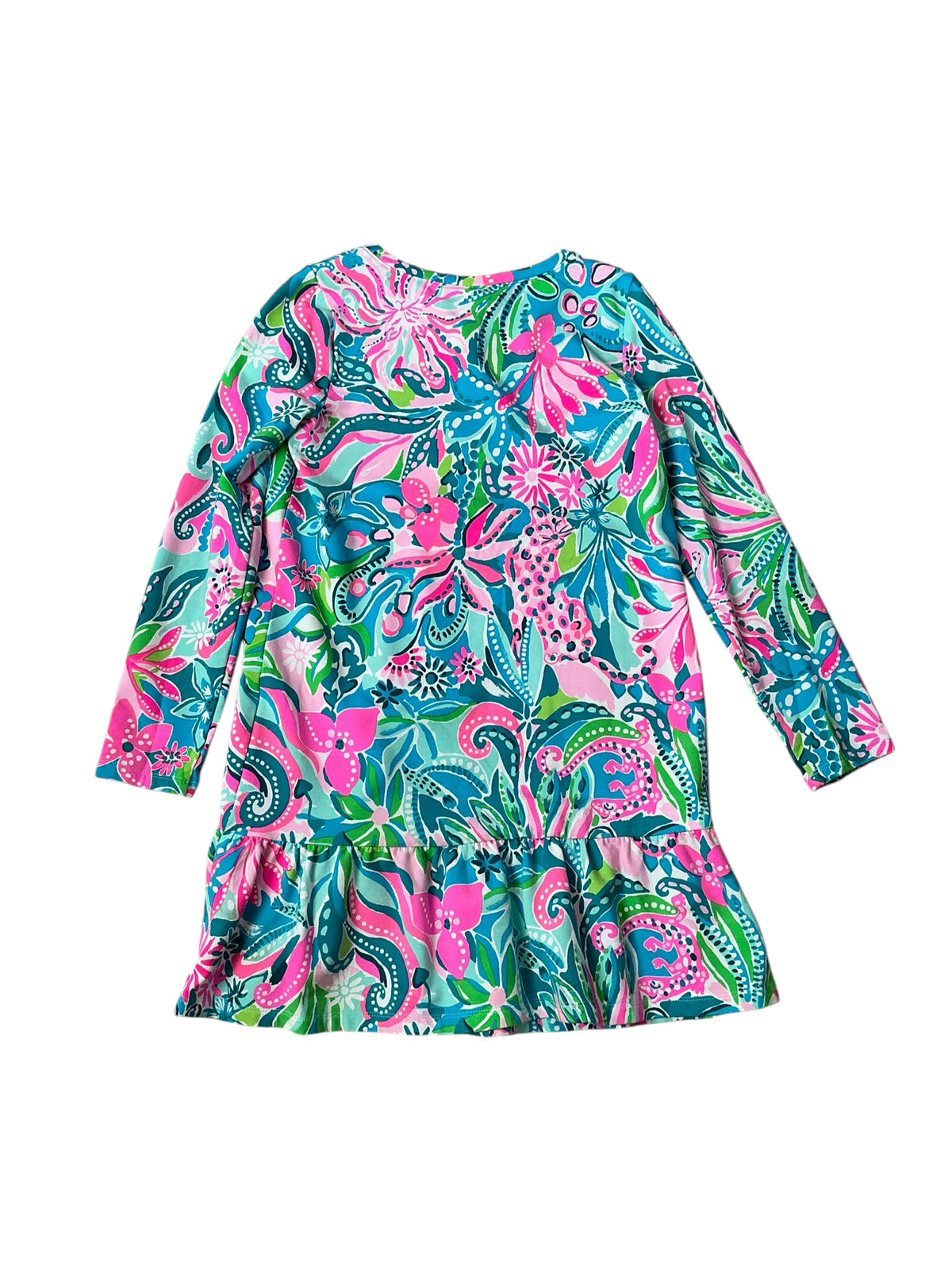 Lilly Pulitzer Kids Vira Dress Turquoise Oasis Golden Hour - Size XL (12-14)