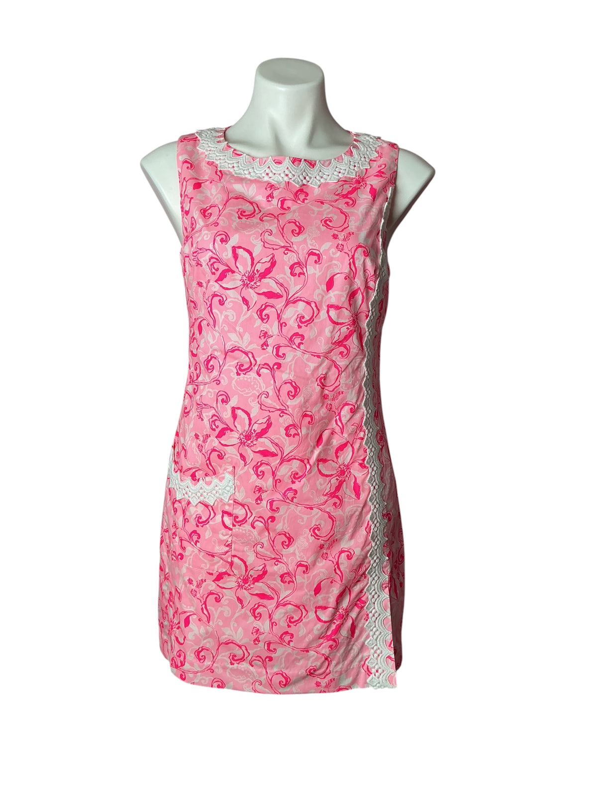 Lilly Pulitzer NWT Ginge Shift Romper Conch Shell Pink Flamingle Garden - Size 4