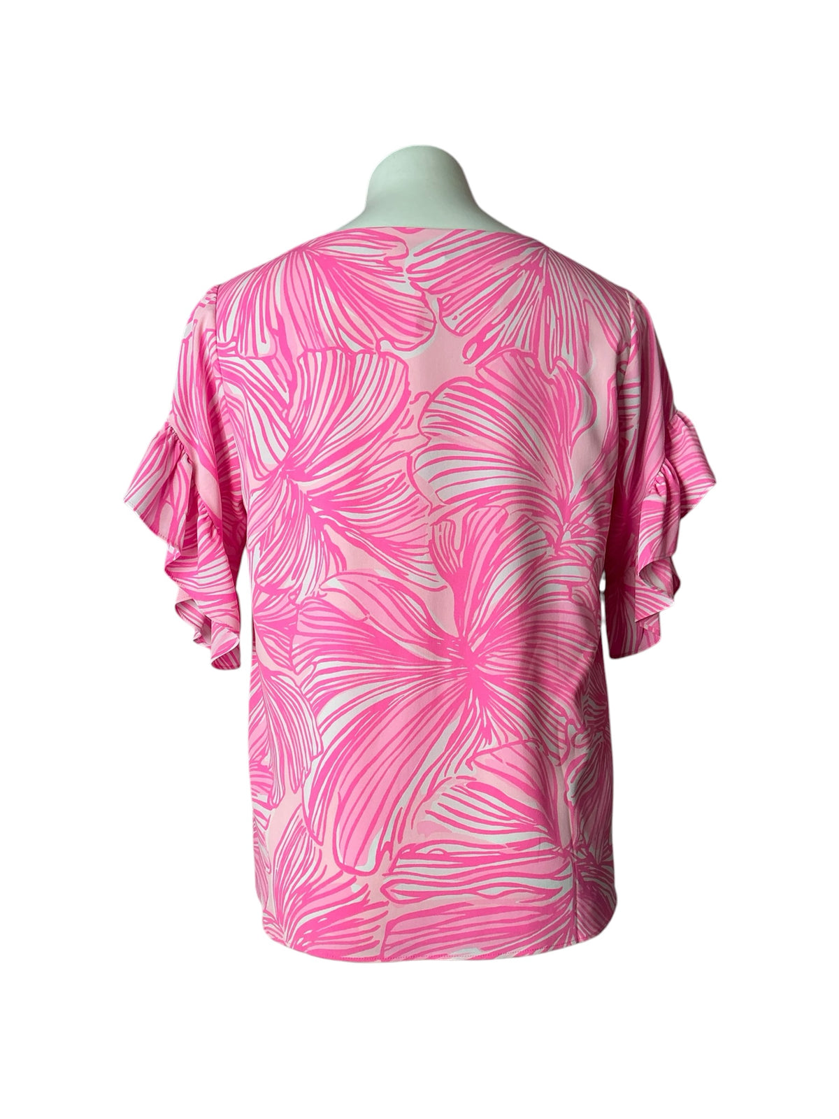 Lilly Pulitzer Darlah Lileeze Top Prosecco Pink Fronds Place - Size S