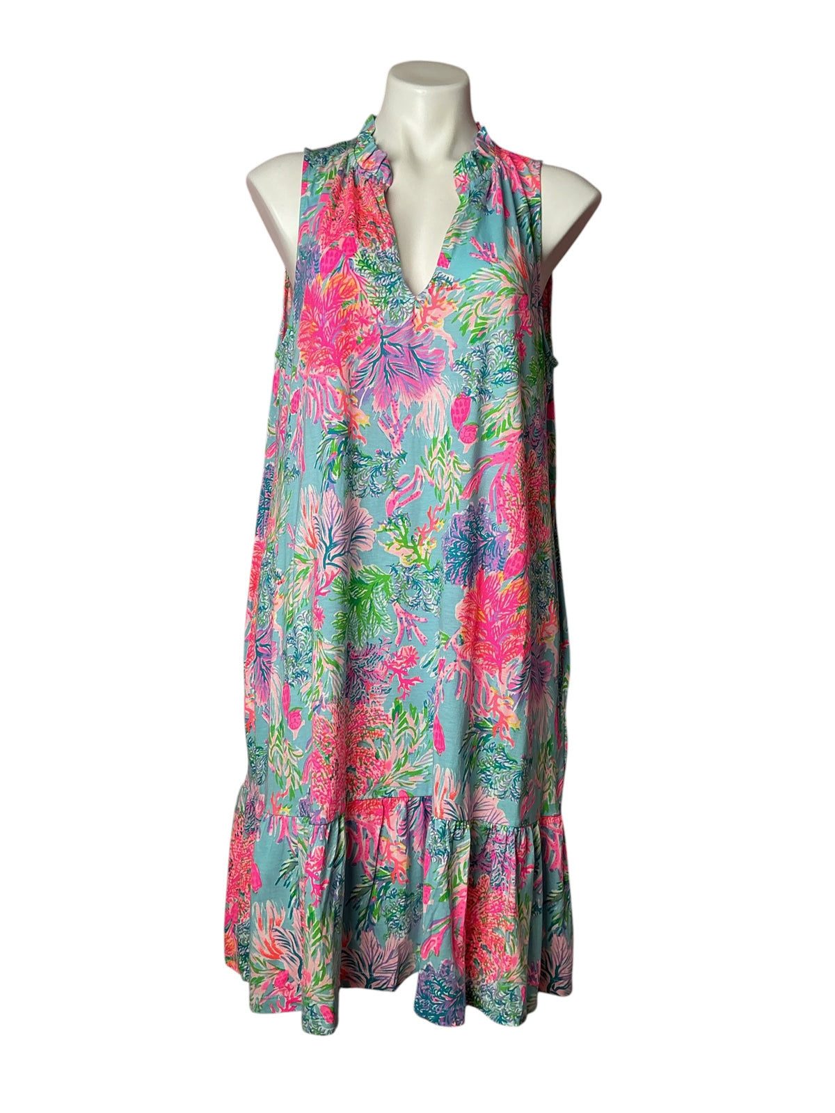 Lilly Pulitzer NWT Malone Dress Celestial Blue Cay To My Heart - Size XL