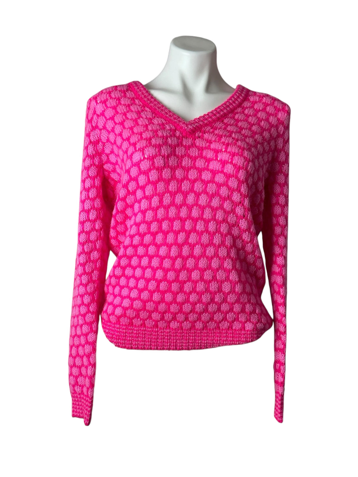 Lilly Pulitzer Brista Sweater Pink Palms Honeycomb - Size S